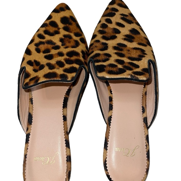 J Crew Women's Shoes Size 10 Animal Print Dyed Calf Hair Slip On Slide Comfort - Picture 6 of 11